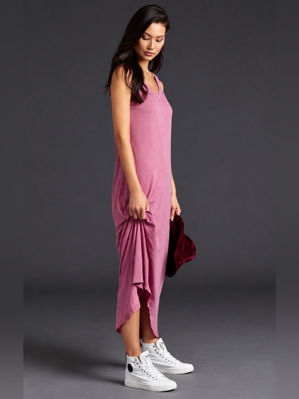 Daily Practice Anthropologie Mauve Pink Jersey Maxi Dress XL